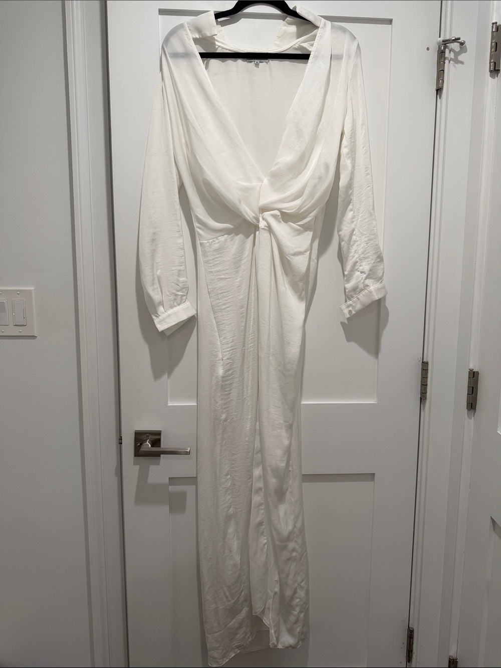 Lioness White Maxi Dress with Knot Front
